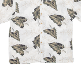 PALM ISLAND Mens Hawaiian Shirt Beige Floral L
