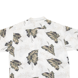 PALM ISLAND Mens Hawaiian Shirt Beige Floral L