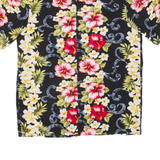TWO PALMS Mens Hawaiian Shirt Black Floral S