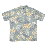 CHEROKEE Mens Hawaiian Shirt Green Floral XL