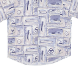 CROSSINGS Mens Shirt Purple Crazy Pattern L