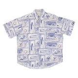 CROSSINGS Mens Shirt Purple Crazy Pattern L