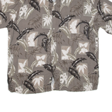 CAMPIA Mens Hawaiian Shirt Grey Floral 2XL