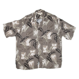 CAMPIA Mens Hawaiian Shirt Grey Floral 2XL