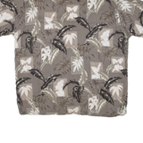 CAMPIA Mens Hawaiian Shirt Grey Floral 2XL