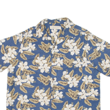 ISLAND REPUBLIC Mens Hawaiian Shirt Blue Floral M