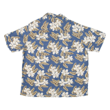 ISLAND REPUBLIC Mens Hawaiian Shirt Blue Floral M