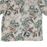 CROFT & BARROW Mens Hawaiian Shirt Grey Floral XL