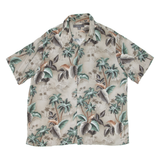 CROFT & BARROW Mens Hawaiian Shirt Grey Floral XL