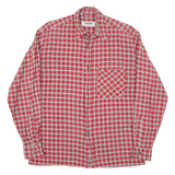 HIM COLLECTION Mens Flannel Shirt Red Check Long Sleeve M