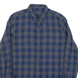 ZARA MAN Slim Fit Mens Shirt Blue Check Long Sleeve L