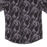 EVOKE Mens Shirt Black Crazy Pattern XL