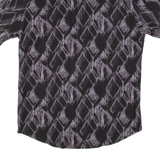 EVOKE Mens Shirt Black Crazy Pattern XL