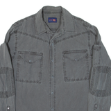 LEE COOPER Mens Plain Shirt Grey Long Sleeve L