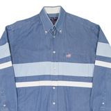 GEORGE ROSE Mens Plain Shirt Blue Long Sleeve M