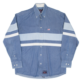 GEORGE ROSE Mens Plain Shirt Blue Long Sleeve M