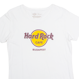 HARD ROCK CAFE Budapest Womens T-Shirt White Crew Neck L