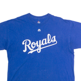 MAJESTIC Kansas City Royals Mens T-Shirt Blue USA Crew Neck XL