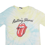 THE ROLLING STONES Tie Dye Mens Band T-Shirt Yellow Crew Neck S