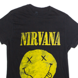 NIRVANA Womens Band T-Shirt Black Crew Neck M