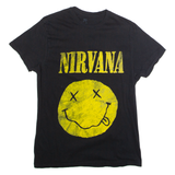 NIRVANA Womens Band T-Shirt Black Crew Neck M