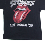 THE ROLLING STONES U.S. Tour '78 Mens Band T-Shirt Black Crew Neck L