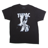 TUPAC Mens Band T-Shirt Black Crew Neck L