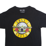 GUNS N ROSES Mens Band T-Shirt Black Crew Neck L