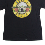 GUNS N ROSES Mens Band T-Shirt Black Crew Neck L