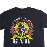 GUNS N ROSES Use Your Illusion Mens Band T-Shirt Black Crew Neck XL