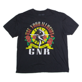 GUNS N ROSES Use Your Illusion Mens Band T-Shirt Black Crew Neck XL
