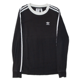 ADIDAS ORIGINALS Womens T-Shirt Black Long Sleeve UK 6