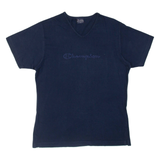CHAMPION Womens T-Shirt Blue V-Neck L