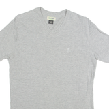 GUESS Womens T-Shirt Grey V-Neck L