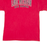 CHAMPION Lake Michigan Redhawks Mens T-Shirt Red USA L