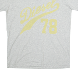 DIESEL Womens T-Shirt Grey V-Neck L