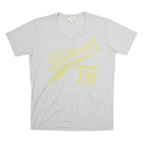 DIESEL Womens T-Shirt Grey V-Neck L