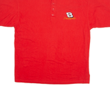 WINNER'S CIRCLE NASCAR Mens T-Shirt Red USA Button Neck L