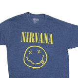 NIRVANA Mens Band T-Shirt Blue XL