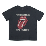 THE ROLLING STONES 1975 - US Tour Mens Band T-Shirt Grey 2XL
