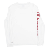 CHAMPION Womens T-Shirt White Long Sleeve S