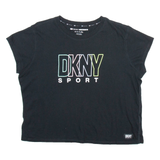 DKNY CROPPED Womens T-Shirt Black M