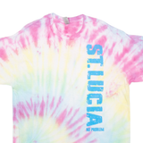 GILDAN St Lucia Mens Tie Dye T-Shirt Pink L