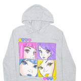 ONE FIRE Hooded Anime Style Womens T-Shirt Grey Long Sleeve M