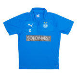 PUMA Grasshopper Club Zurich Mens Football Shirt Jersey Blue Collared S