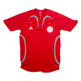ADIDAS Swiss League Referee Mens Football Shirt Jersey Red 1/4 Zip M