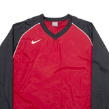NIKE Mens Sweatshirt Red V-Neck L