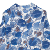 CUNN ELLA Womens Shirt Blouse Blue V-Neck 3/4 Sleeve Floral XS