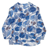 CUNN ELLA Womens Shirt Blouse Blue V-Neck 3/4 Sleeve Floral XS