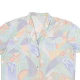 KLEPPER SPORTSWEAR Womens Shirt Blouse Green V-Neck Crazy Pattern M
